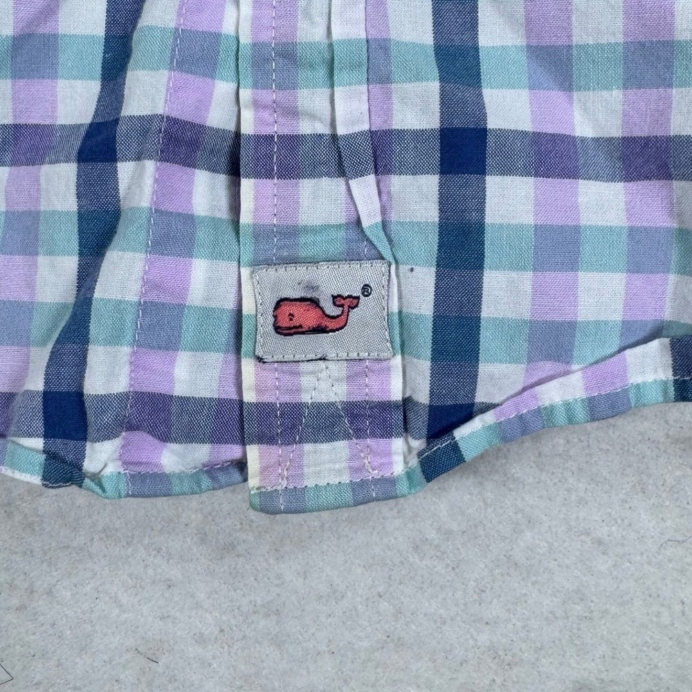 Vineyard Vines Slim Fit Murray Shirt Mens XL Purple Teal Plaid Button Down - Picture 4 of 10